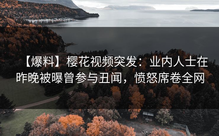 【爆料】樱花视频突发：业内人士在昨晚被曝曾参与丑闻，愤怒席卷全网